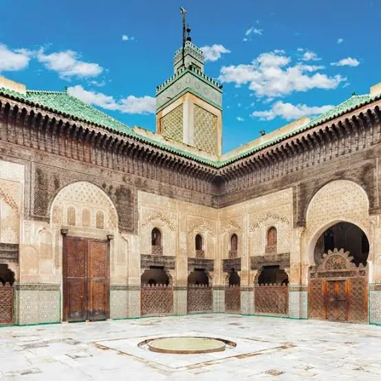 Courtyard and minaret of the Madrasa Bou Inania