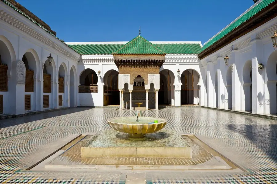 Courtyard and fountain of the Al-Qarawiyyin mosque